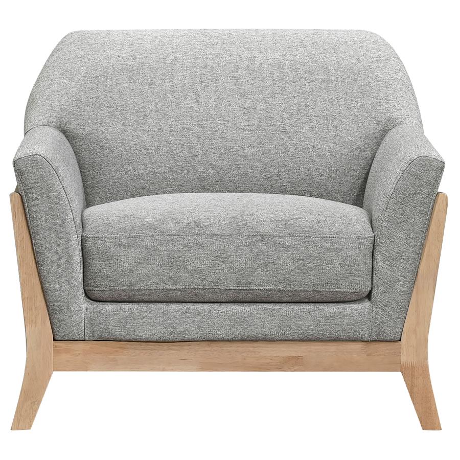 Vaughn 3-piece Fabric Upholstered Flared Arm Sofa Set Grey - 511071-S3