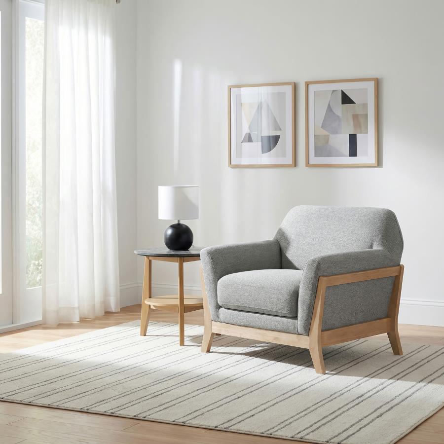 Vaughn Fabric Upholstered Flared Arm Accent Chair Grey - 511073