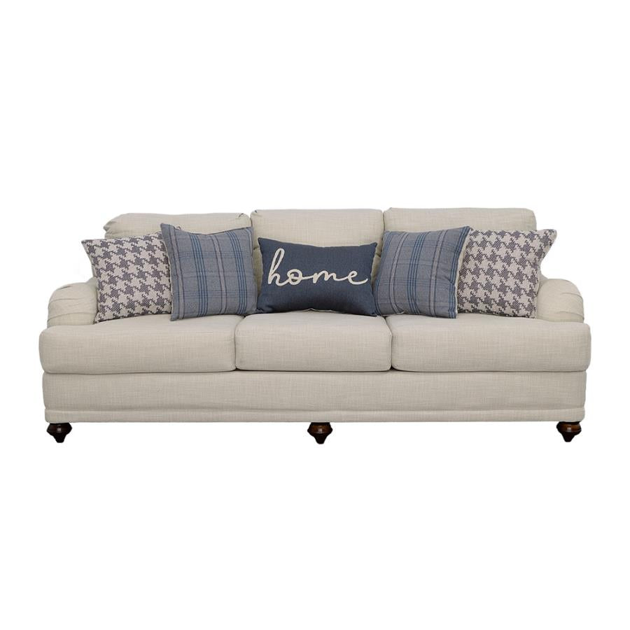 Glenn Upholstered English Arm Sofa Light Grey and Blue - 511091