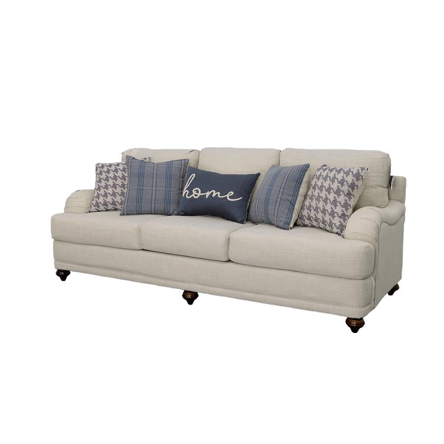 Glenn Upholstered English Arm Sofa Light Grey and Blue - 511091