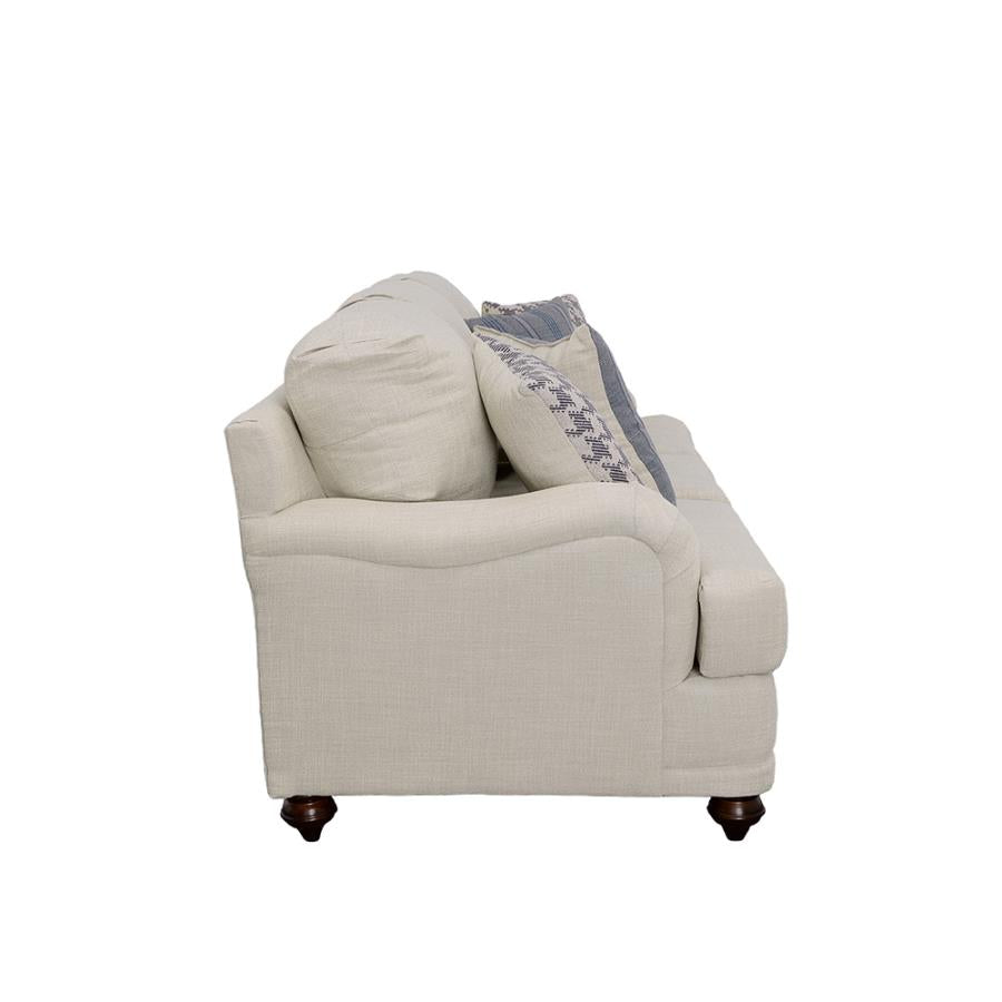Glenn Upholstered English Arm Sofa Light Grey and Blue - 511091