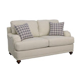 Glenn Upholstered English Arm Loveseat Light Grey and Blue - 511092