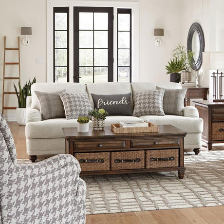 Glenn Upholstered English Arm Sofa Light Grey and Grey - 511094
