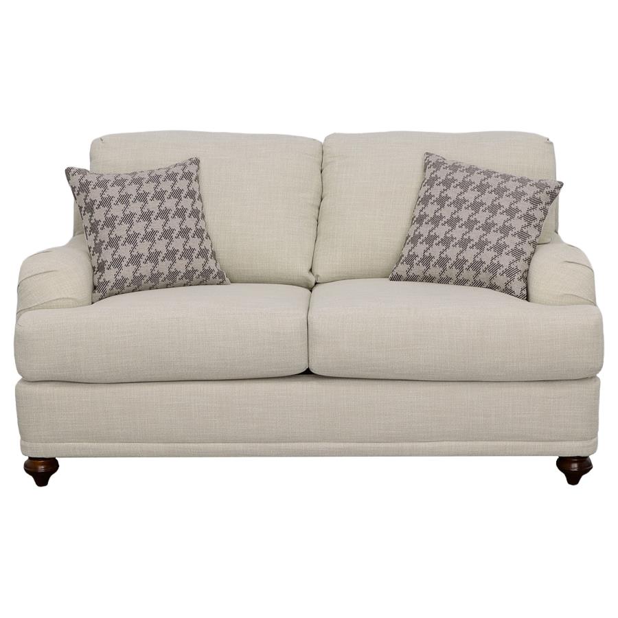 Glenn Upholstered English Arm Loveseat Light Grey and Grey - 511095