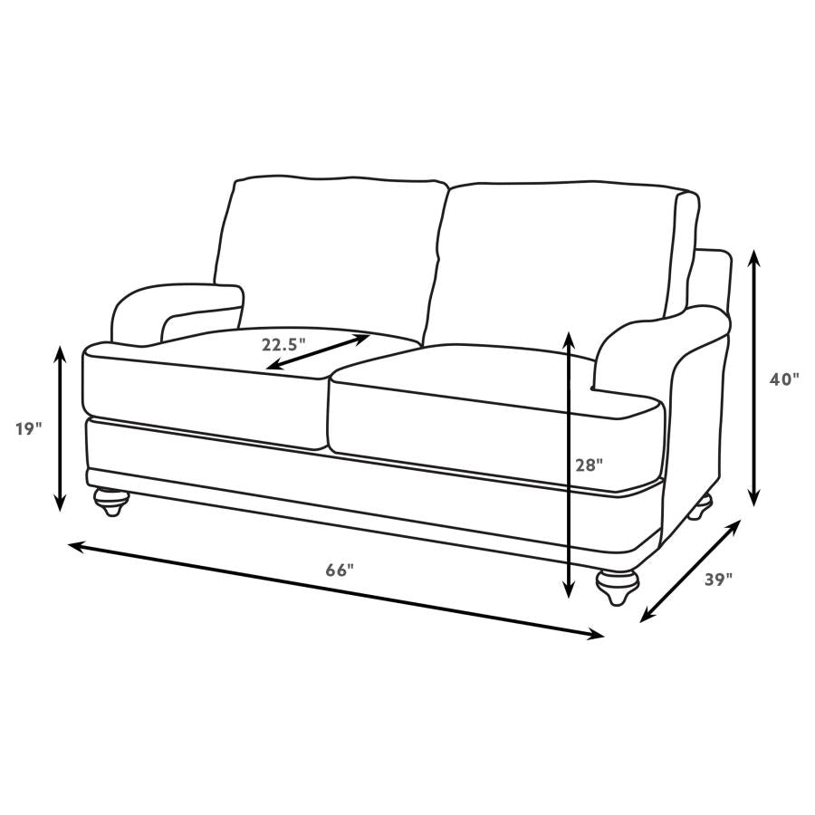 Glenn Upholstered English Arm Loveseat Light Grey and Grey - 511095