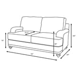 Glenn Upholstered English Arm Loveseat Light Grey and Grey - 511095