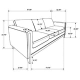 Islington Fabric Upholstered Panel Arm Sofa Taupe - 511101