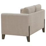 Islington Fabric Upholstered Panel Arm Loveseat Taupe - 511102