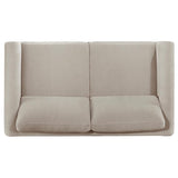 Islington Fabric Upholstered Panel Arm Loveseat Taupe - 511102
