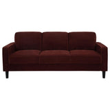 Ruth 2-piece Fabric Upholstered Track Arm Sofa Rust Red - 511211-S2