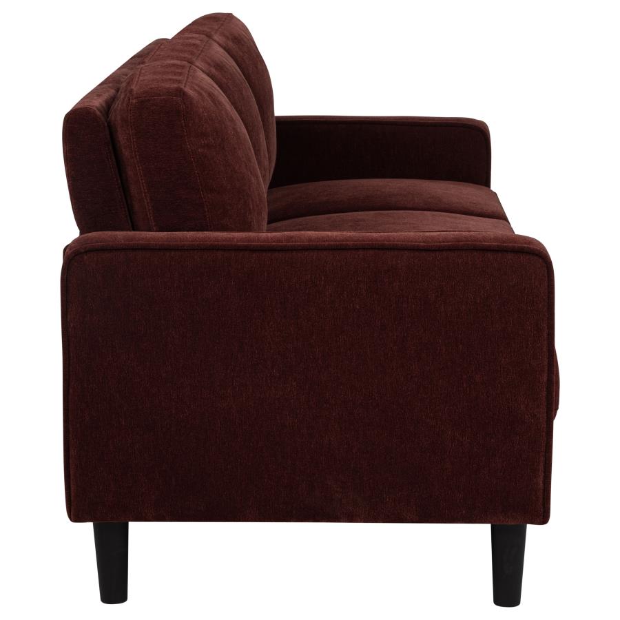 Ruth 2-piece Fabric Upholstered Track Arm Sofa Rust Red - 511211-S2