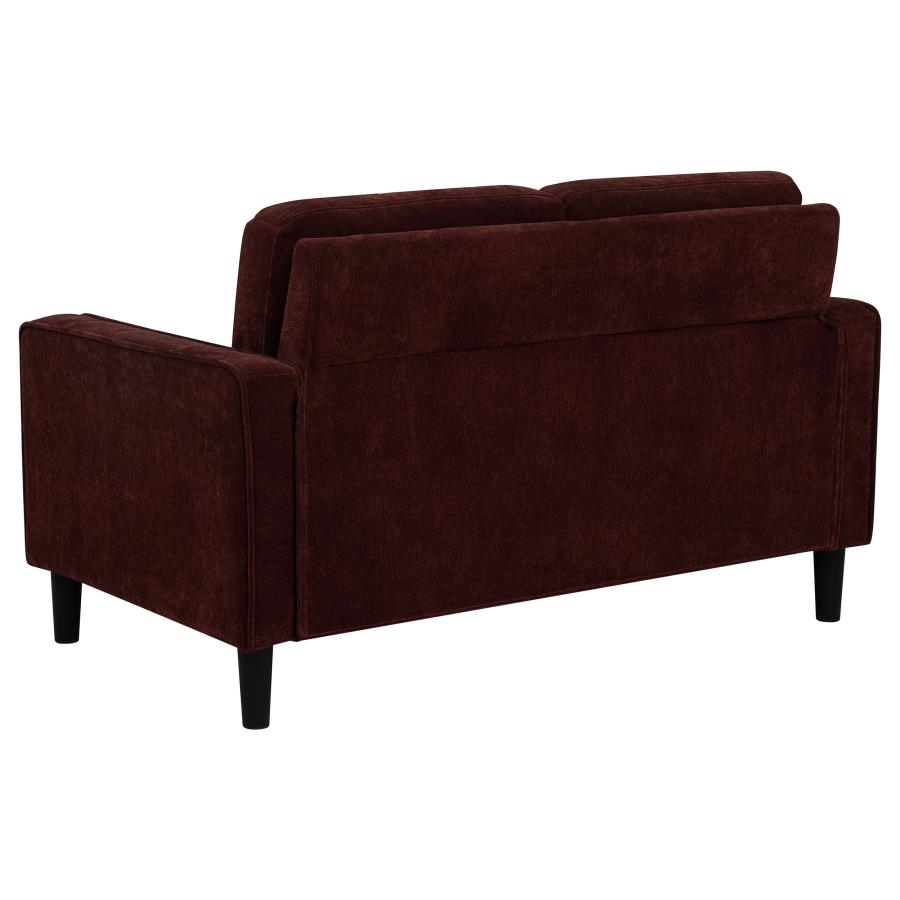 Ruth 2-piece Fabric Upholstered Track Arm Sofa Rust Red - 511211-S2