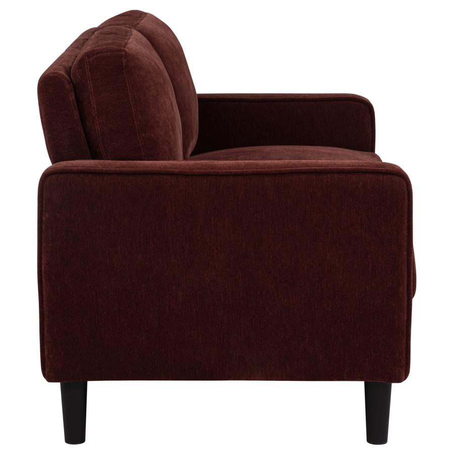 Ruth 2-piece Fabric Upholstered Track Arm Sofa Rust Red - 511211-S2