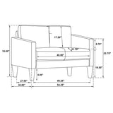 Ruth 2-piece Fabric Upholstered Track Arm Sofa Rust Red - 511211-S2