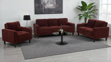 Ruth 3-piece Fabric Upholstered Track Arm Sofa Rust Red - 511211-S3