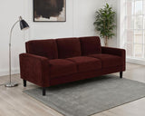 Ruth 77-inch Fabric Upholstered Track Arm Sofa Rust Red - 511211