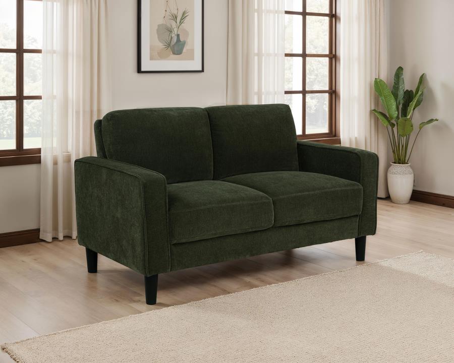 Ruth Fabric Upholstered Track Arm Loveseat Matcha Green - 511215