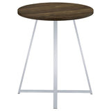 Burkhart - Round Height Bistro Bar Table - Brown Oak