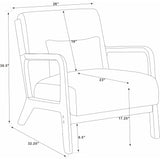 Upholstered Armchair With Back Support Pillow