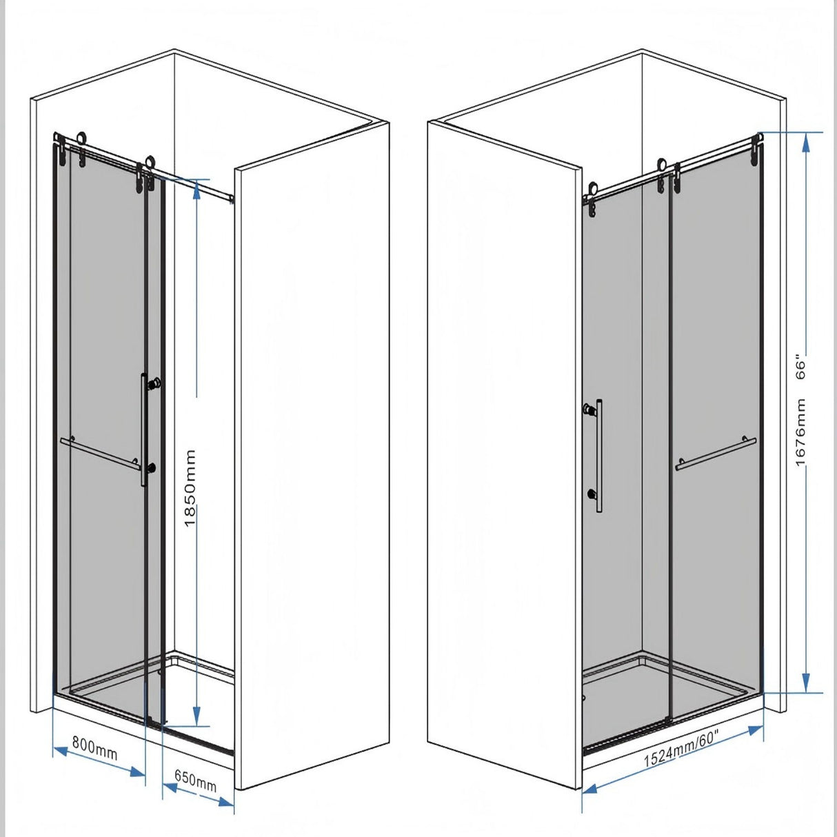 Frameless Sliding Bathtub Door With Frame