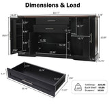 Barn Door Storage Cabinet With 2 Drawers & Door Rack, Adjustable Shelves