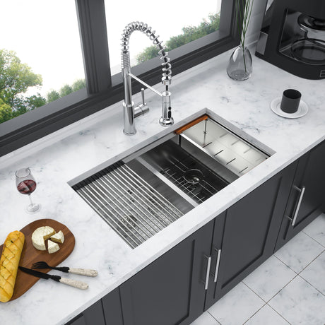 Stainless Steel Undermount Kitchen Sink With Double Bowl