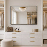 Rectangular Framed Bathroom Wall Mirror, Horizontal Or Vertical Mount