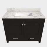 Bathroom Vanity Set, Fluted Cabinet, Soft Close Doors & Drawers, Single Faucet Hole, Sink Included - Black