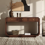 Console Table With 3 Drawers, Display Shelf