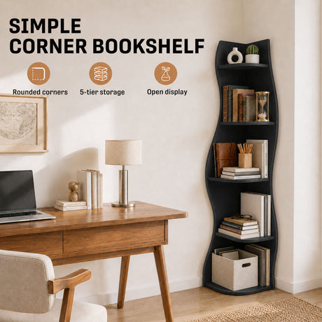 5 Tier S - Shaped Corner Shelf For Living Room