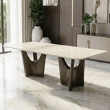 Dining Table - Beige / Bronze Golden