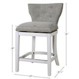 Upholstered Swivel Stool With Back