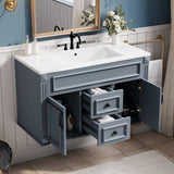 French Simple Style Wall Mounted Bathroom Cabinet With Sink