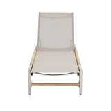 Hargrove - Outdoor Patio Aluminun Chaise Lounge, Outdoor Mesh Seat - Natural / Silver