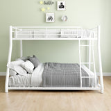 Bunk Bed Frame With Ladder And Guardrail, Heavy Duty Noise Free Design Metal Construction
