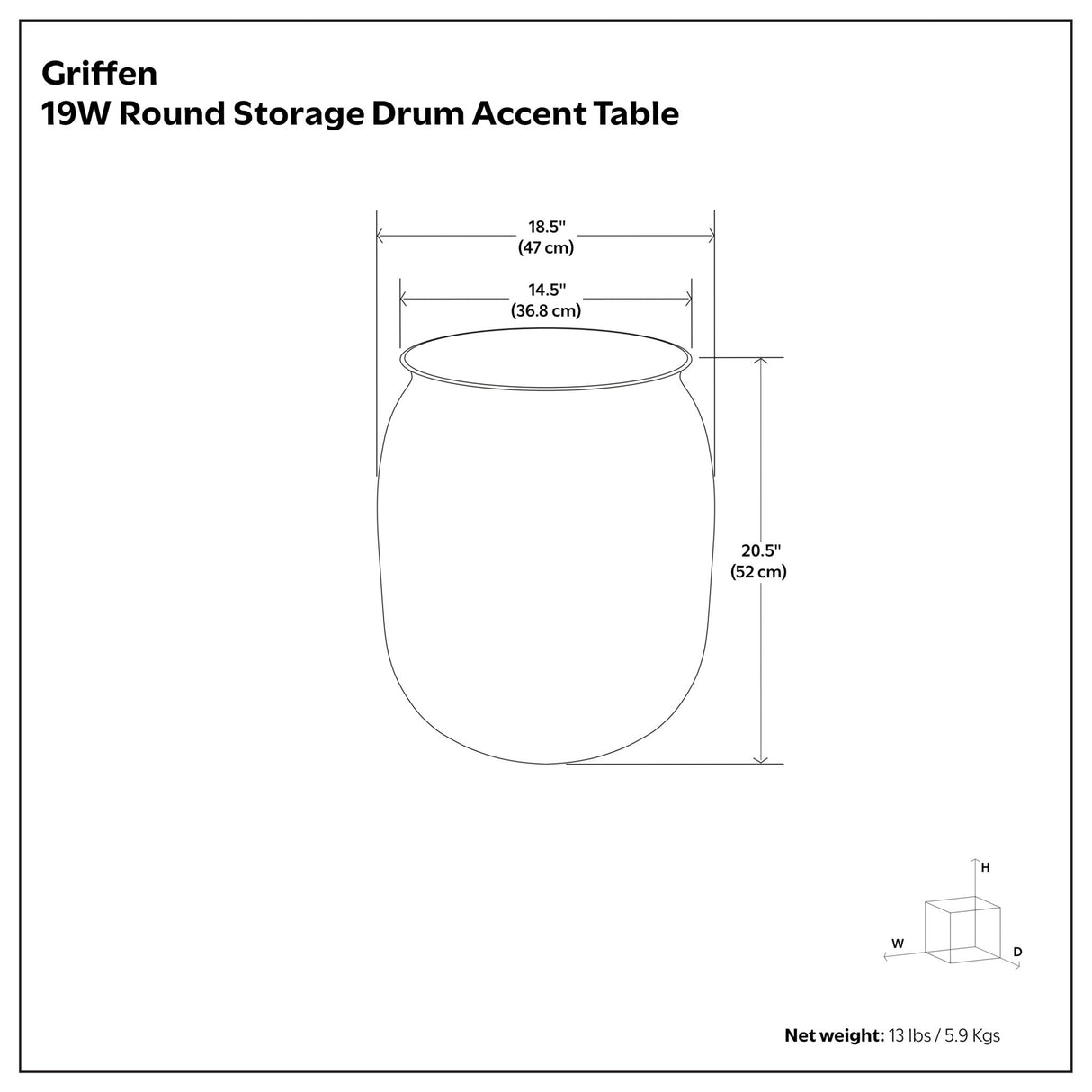 Griffen - Handcrafted Metal Storage Accent Table