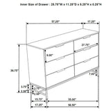 Taraval - 6 Drawer Bedroom Dresser - White