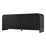 Curved Edge TV Stand With Large Cabinets