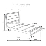 Twin Panel Bed With Tapered Legs - Gray