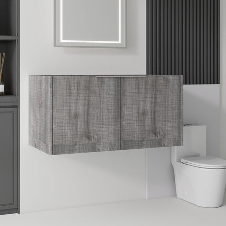 Floating Bathroom Vanity Cabinet With Soft Close Double Doors, Spacious Interior Storage, Wall Mounted, Cabinet Only
