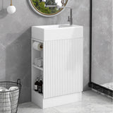 Modern Bathroom Vanity With Sink And 2 Tier Shelf