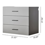 Astro Series - Wall Mounted Base, Drawer Storage Cabinet With Soft Closing Features - Metallic Gray