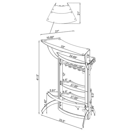 Elaina - 2 Shelf Home Bar
