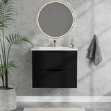 Modern Wall Mounted Floating Bathroom Vanity With Sink And Drawers