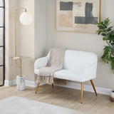 Symbol - Contemporary / Glam Floor Lamp Side Table - White Marble