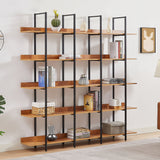 Vintage Industrial 5 Tier Open Bookcase