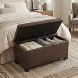 Dover - Storage Ottoman Bench - Distressed Brown