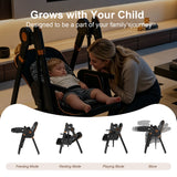 Convertible Baby High Chair To Rocker With 5 Point Harness