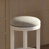 Backless Swivel Stool With Upholstered Seat