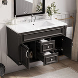 French Simple Style Wall Mounted Bathroom Cabinet With Sink